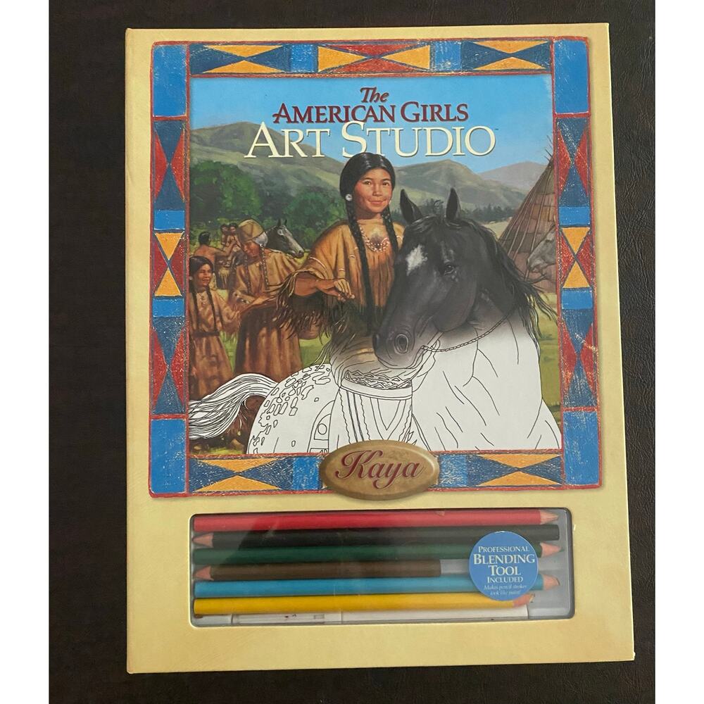 American Girl Kaya Art Studio Coloring Book Watercolor Pencil Set Retired Craft